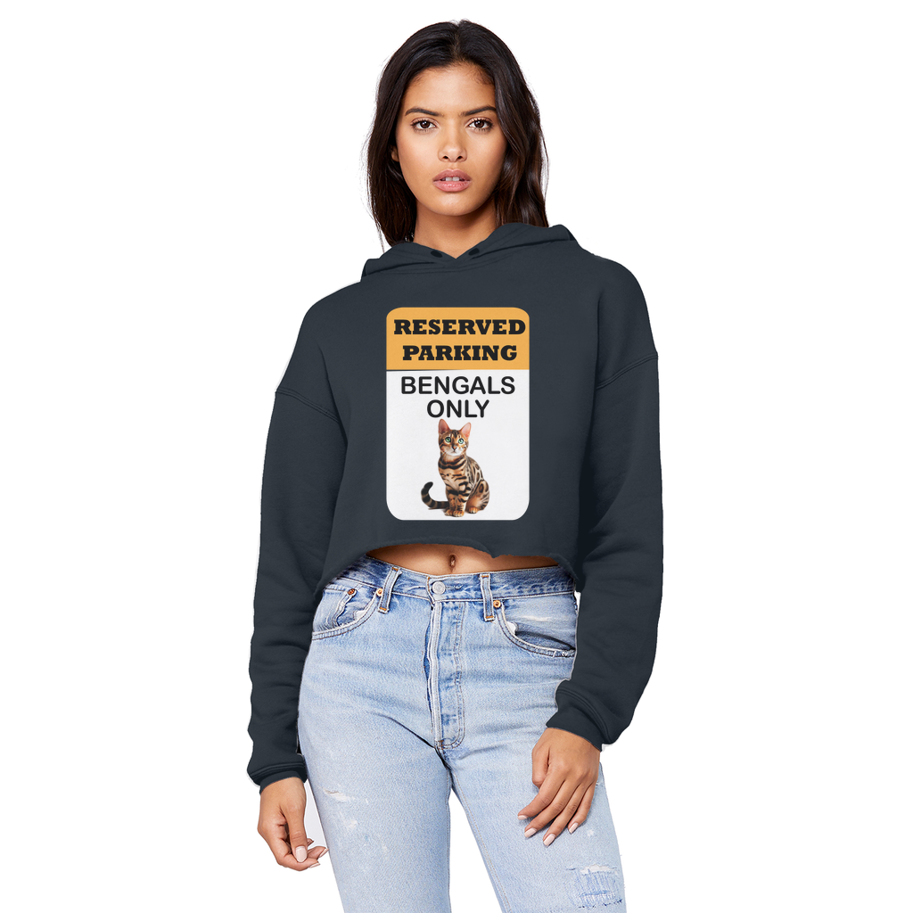 Bengals only Cropped Raw Edge Boyfriend Hoodie