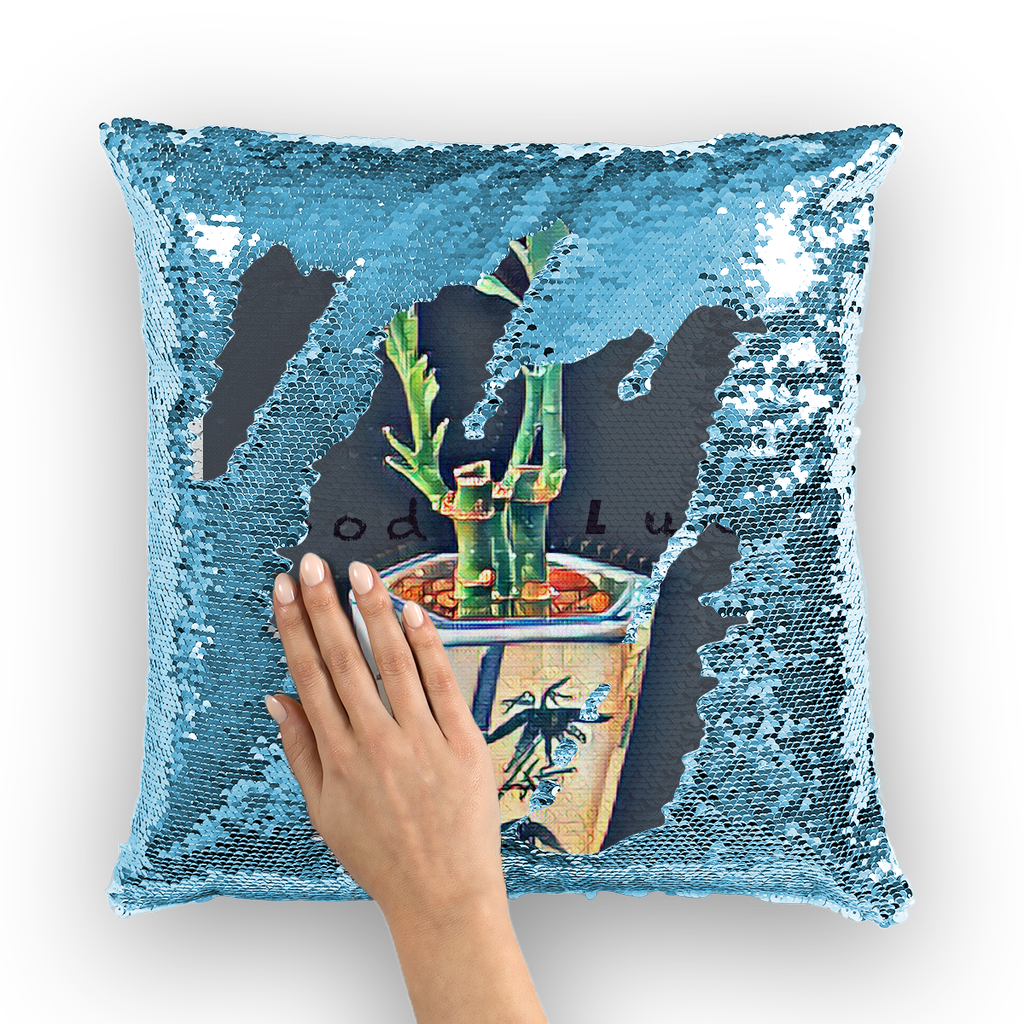 Good Luck Sequin Cushion Cover