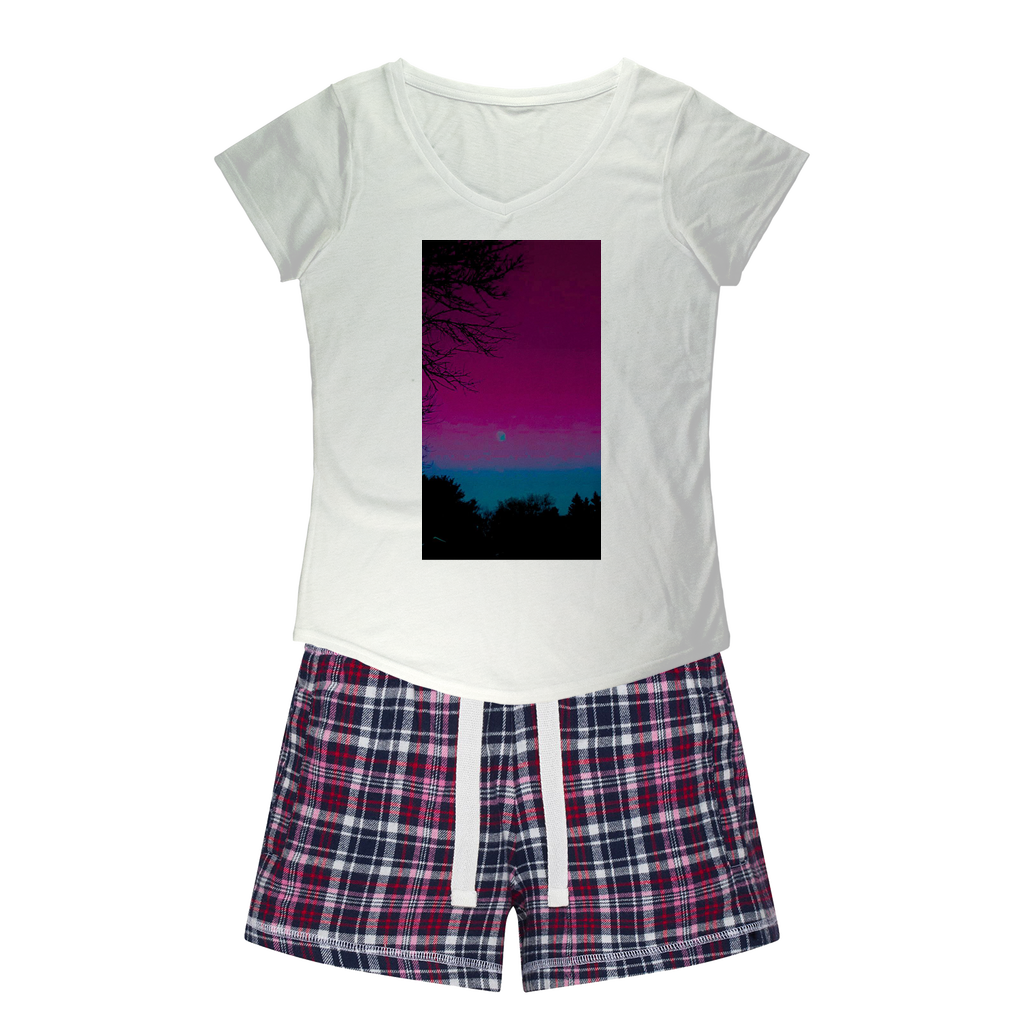 Twilight Women's Sleepy Tee and Flannel Short