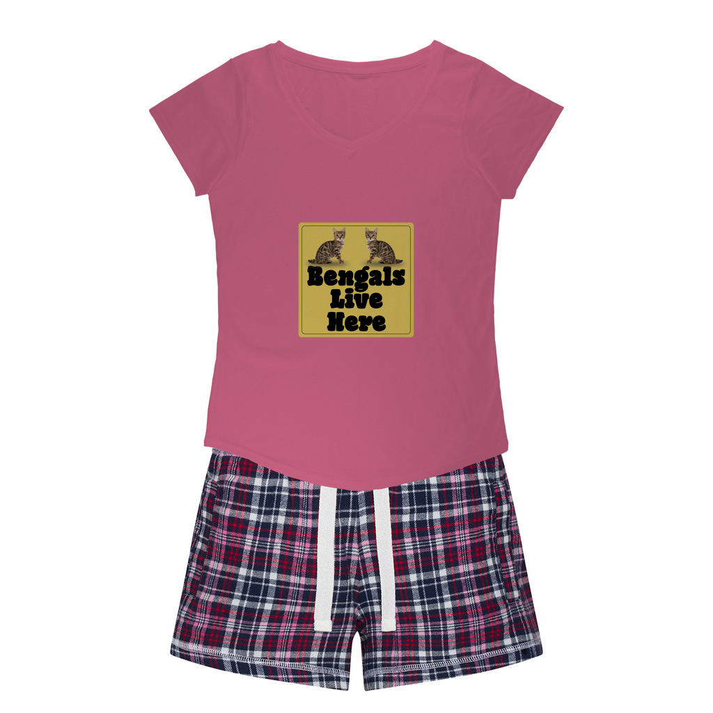 Bengals Women's Sleepy Tee and Flannel Short