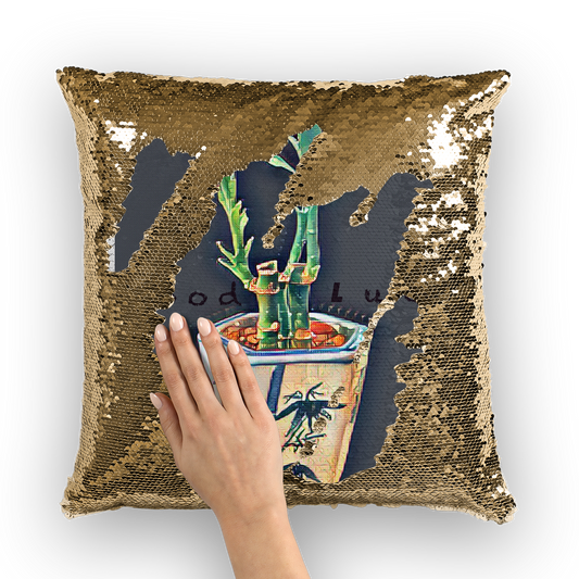 Good Luck Sequin Cushion Cover