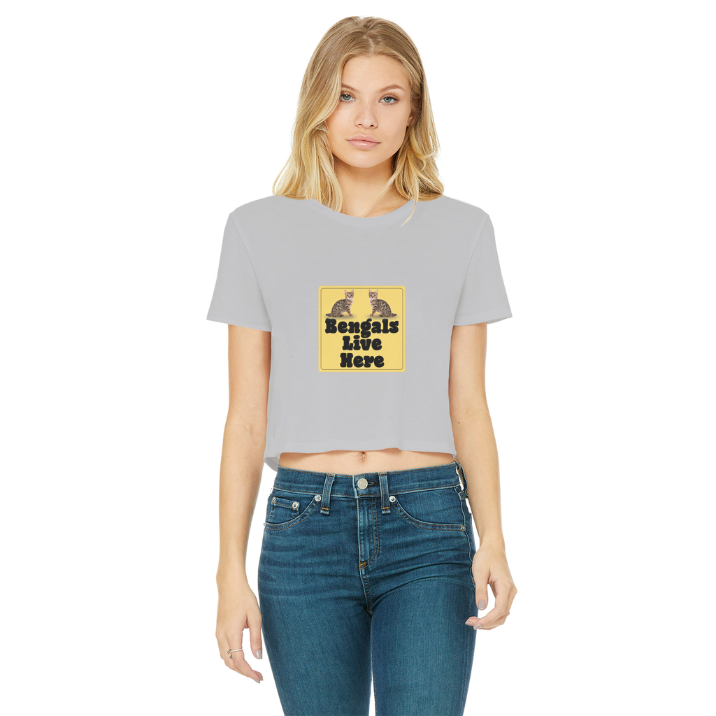 Bengals Classic Women's Cropped Raw Edge T-Shirt