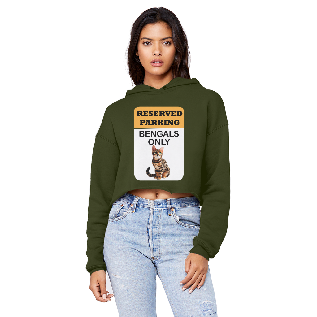 Bengals only Cropped Raw Edge Boyfriend Hoodie