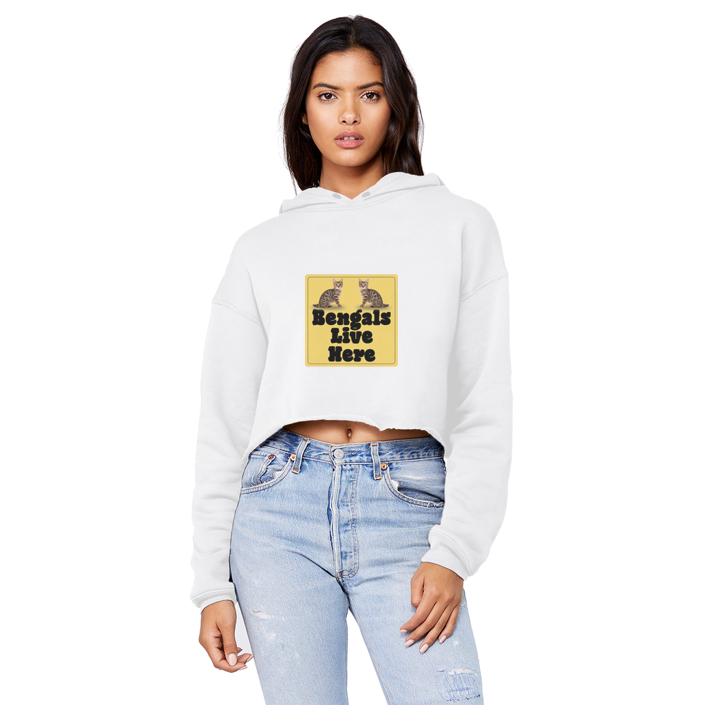 Bengals Cropped Raw Edge Boyfriend Hoodie