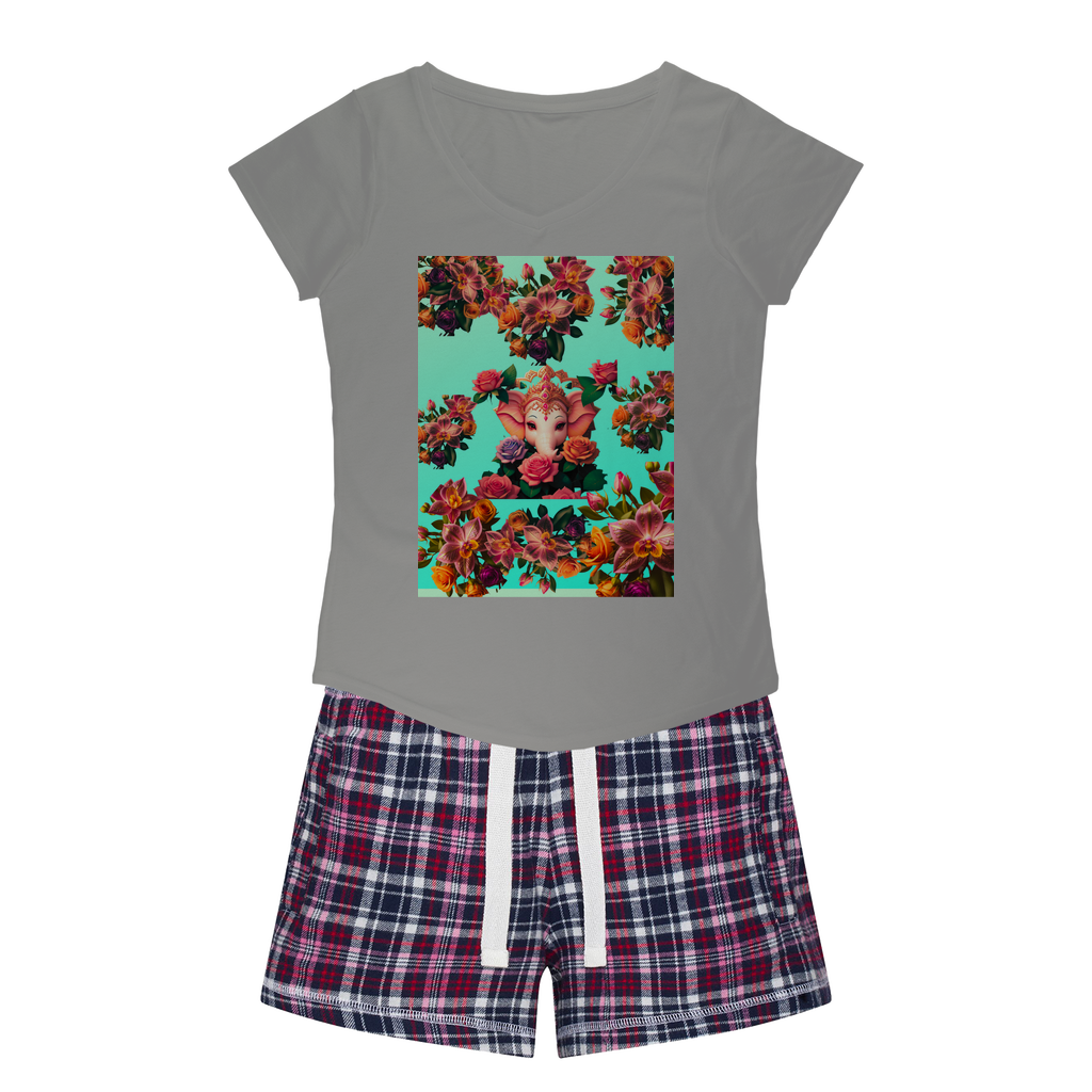 Harmonious Women's Sleepy Tee and Flannel Short