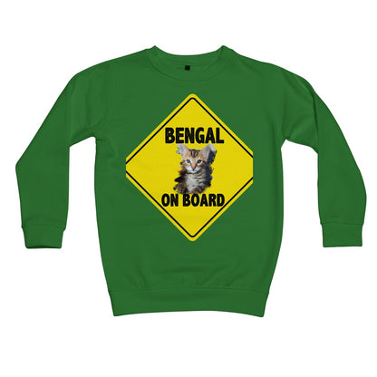 Bengal on Board  Kids Sweatshirt