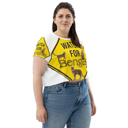 3 Bengals All-Over Print Crop Tee