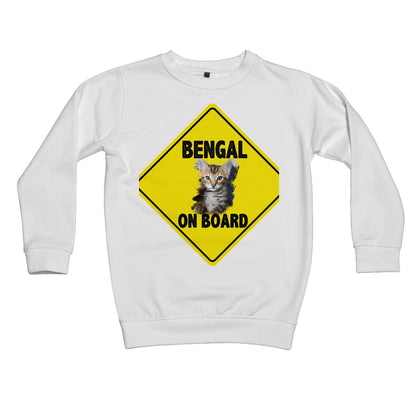 Bengal on Board  Kids Sweatshirt