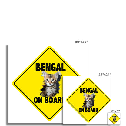 Bengal on Board  Wall Art Poster