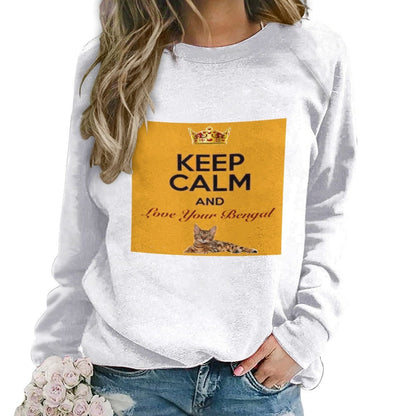 Keep Calm and Love Your Bengal Raglan round neck sweater