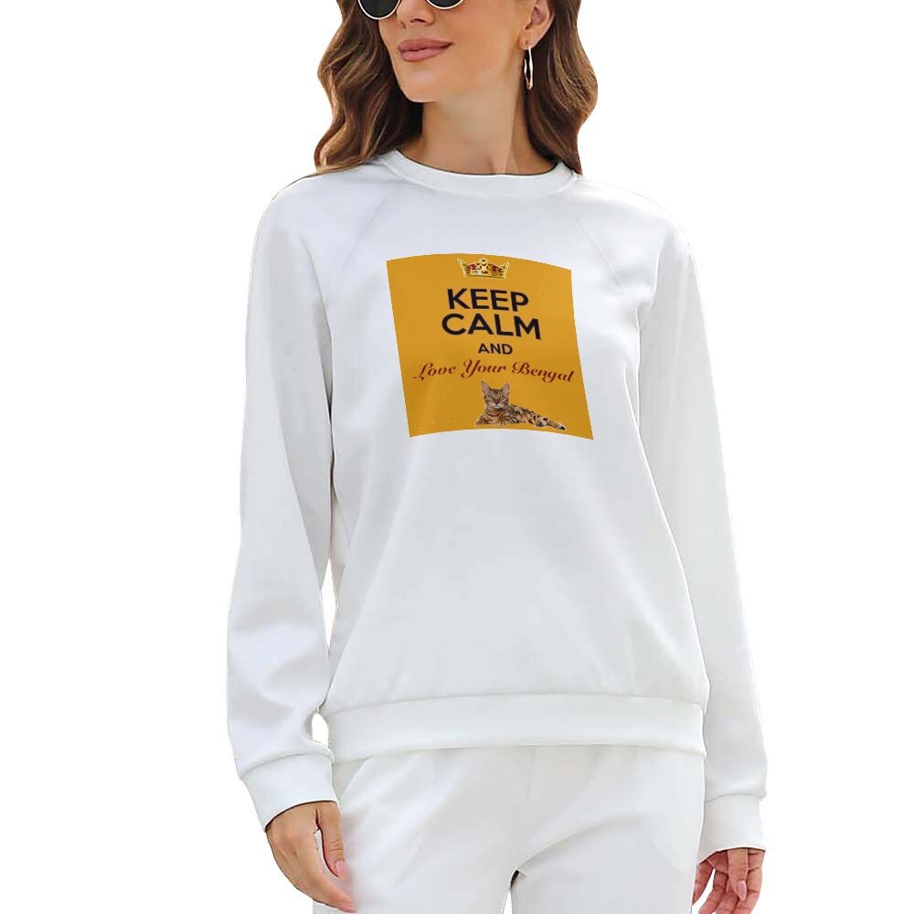 Keep Calm and Love Your Bengal Raglan round neck sweater