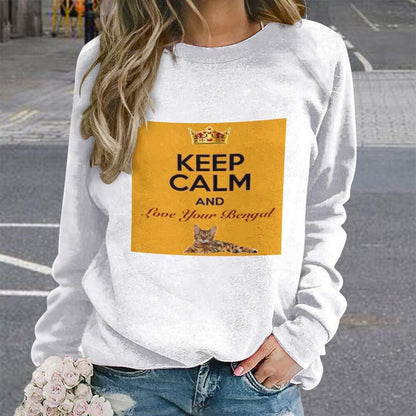 Keep Calm and Love Your Bengal Raglan round neck sweater