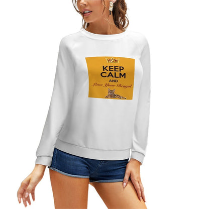 Keep Calm and Love Your Bengal Raglan round neck sweater