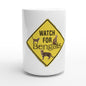 Watch for Bengals White 15oz Ceramic Mug