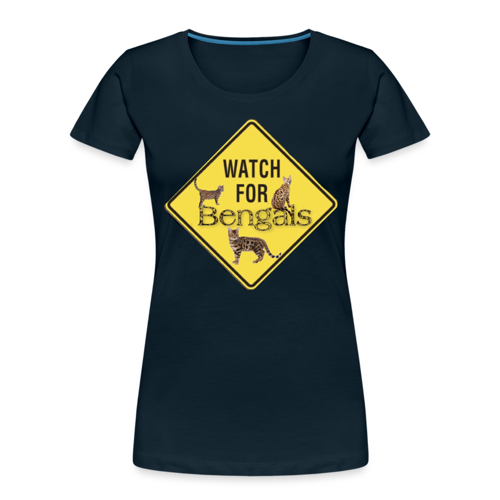 3 Bengals Women’s Premium Organic T-Shirt - deep navy